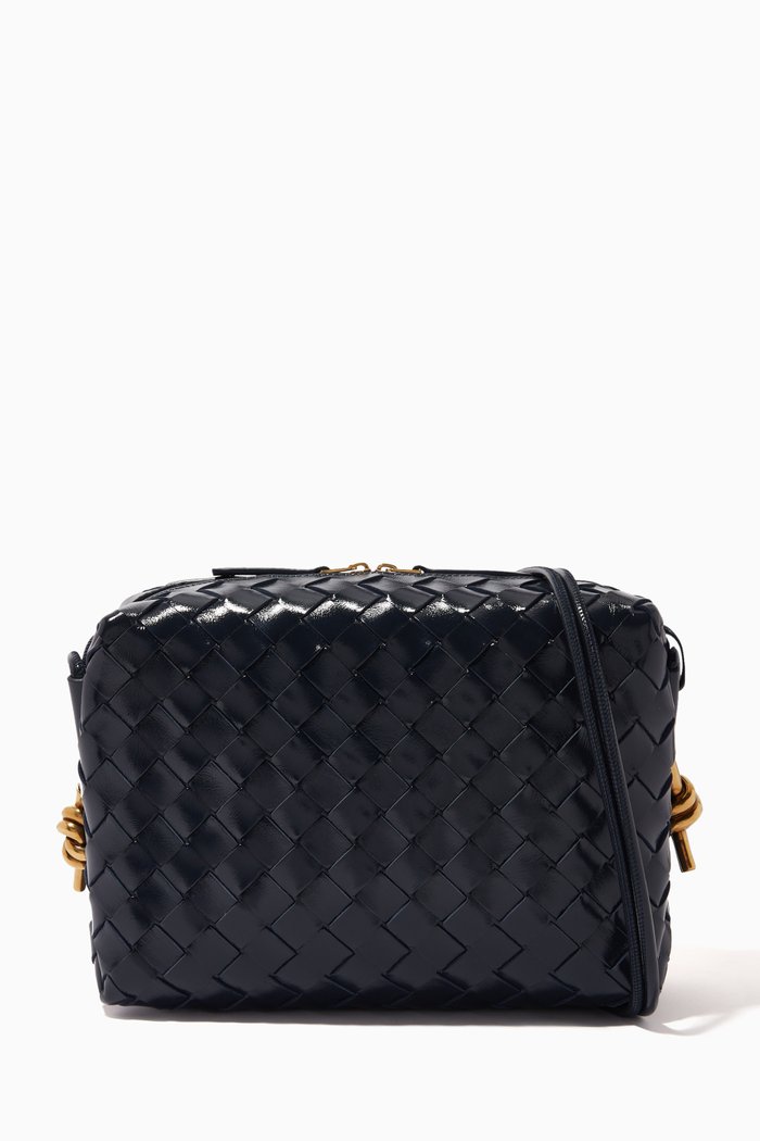 

Small Loop Camera Bag in Intrecciato Nappa, Blue