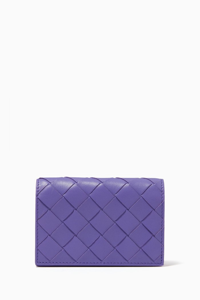 

Card Case in Intrecciato Nappa, Purple