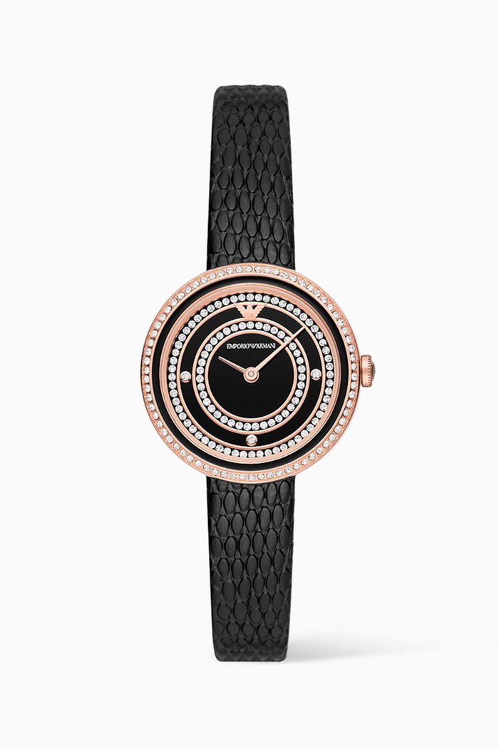 

Rosa Quartz Watch, 30mm, Black