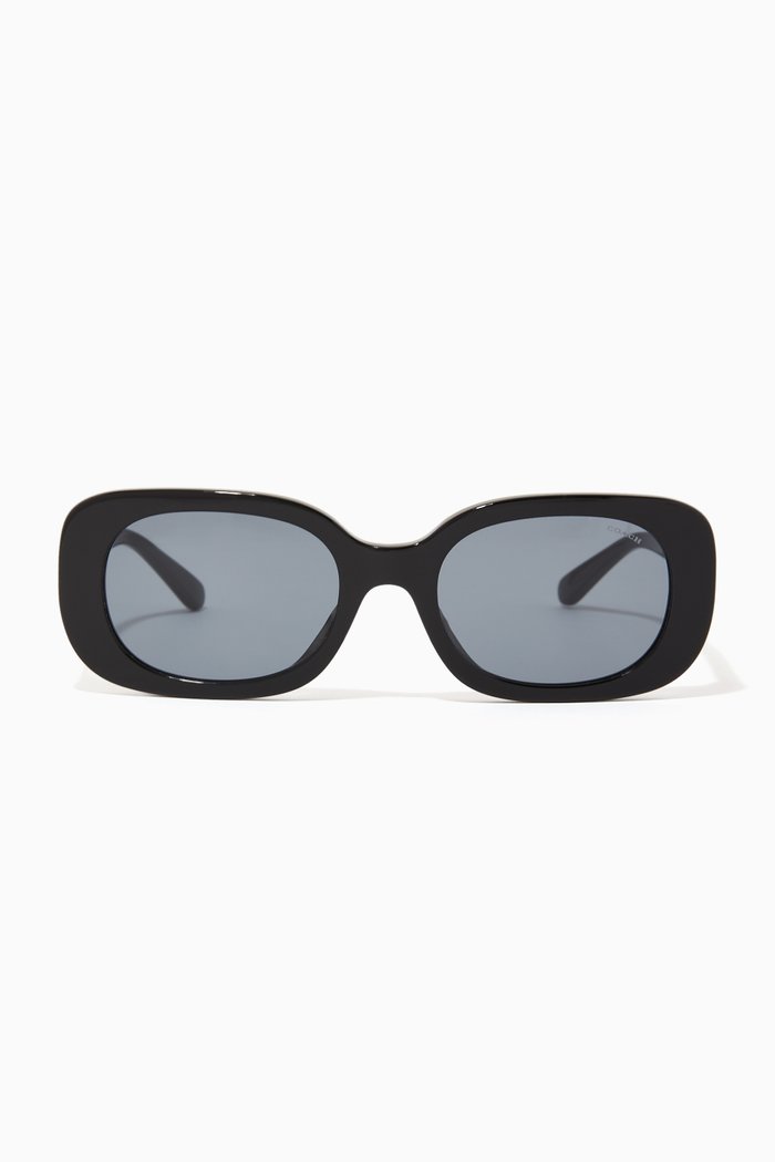 

Oval Sunglasses in Acetate, Black