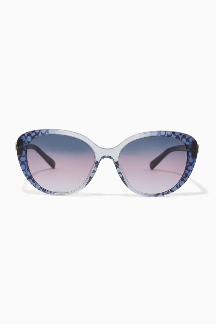 

Signature C Cat-eye Sunglasses in Acetate, Blue