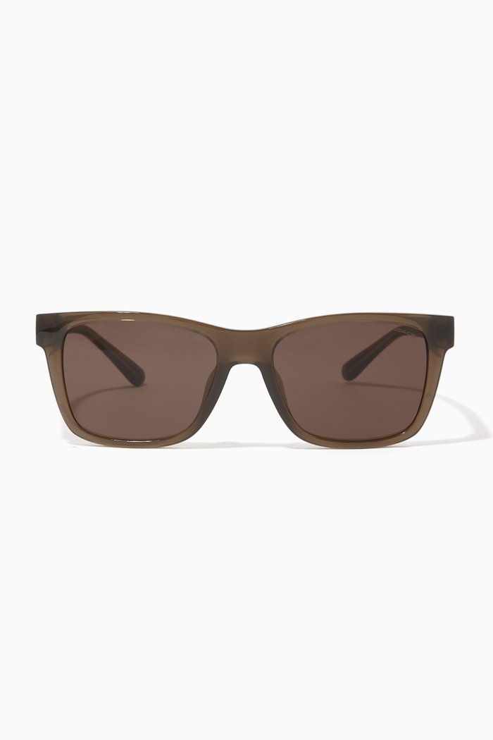 

Badge Retro Square Sunglasses, Green