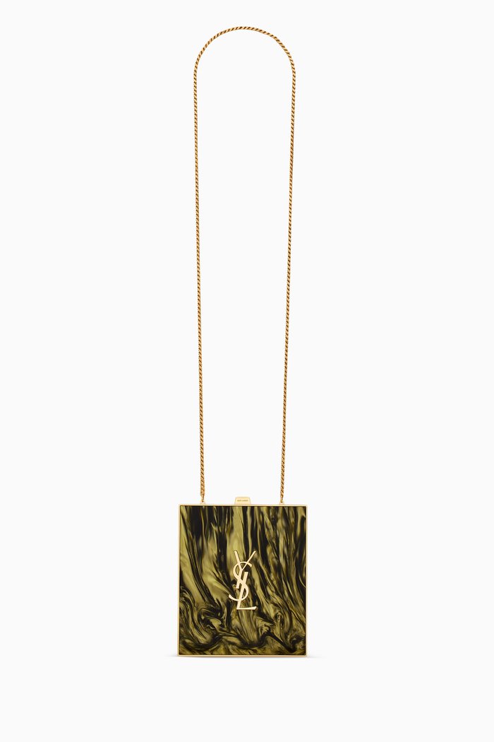 

Tuxedo Box Bag in Plexiglass & Metal, Green