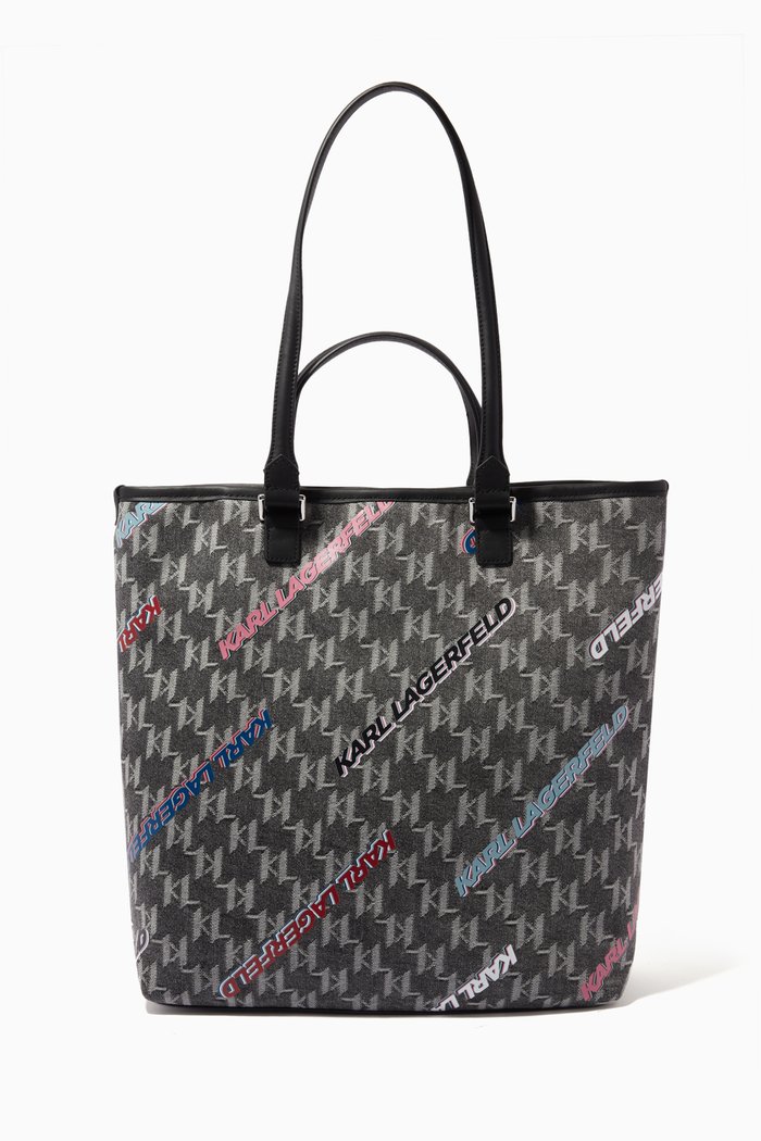 

K/Monogram Tote Bag in Denim, Multicolour