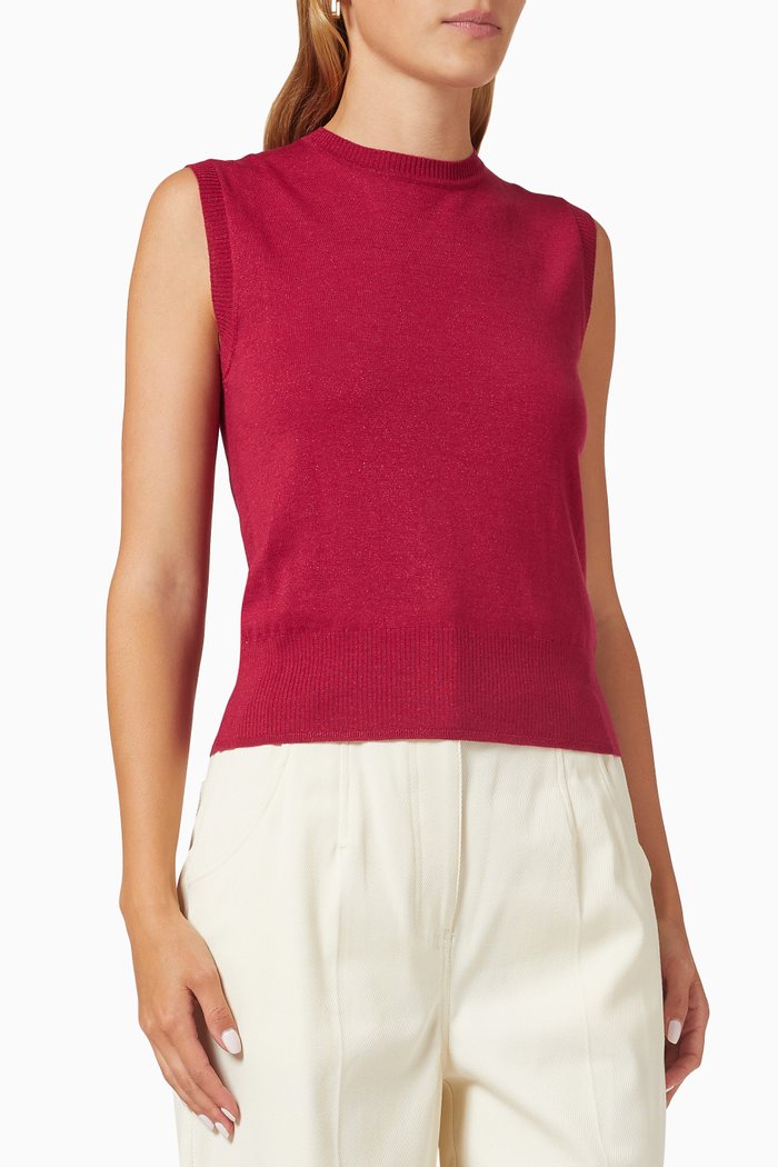

Emiro Sleeveless Sweater in Lurex-knit, Pink