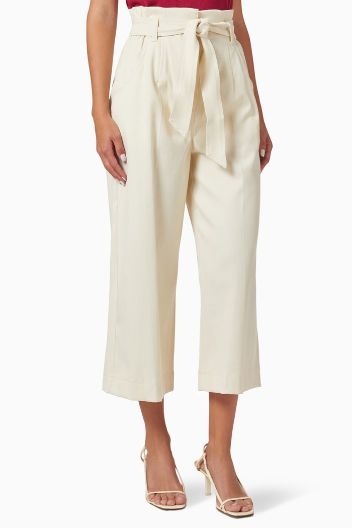 

Teulada Cropped Wide-leg Pants in Stretch-cady, Neutral