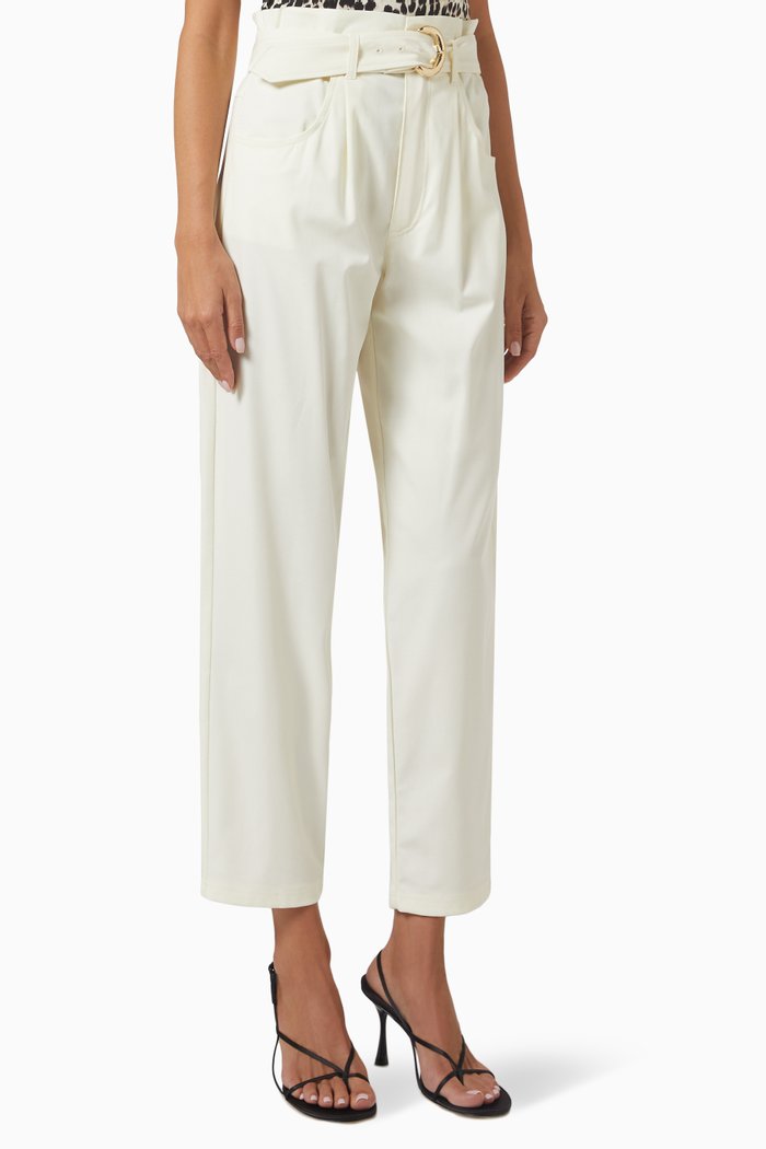

Pont Cropped Paperbag Pants in Stretch-viscose, Neutral