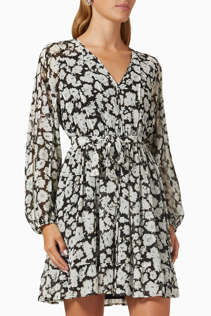 Miccia Floral-print Mini Dress, White