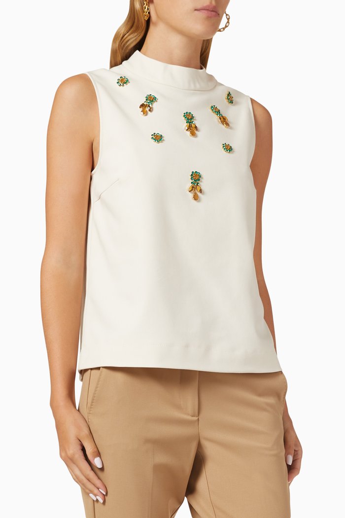 

Idoneo Crystal-embellished Top, Neutral