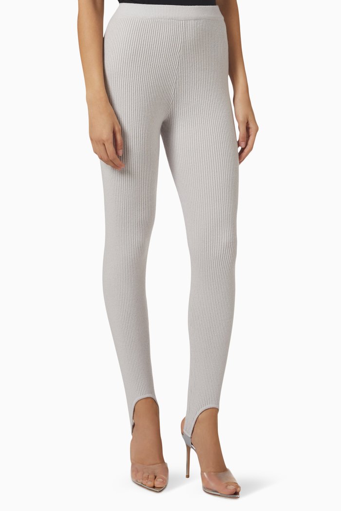 

Stirrup Leggings in Merino Wool-knit, Grey