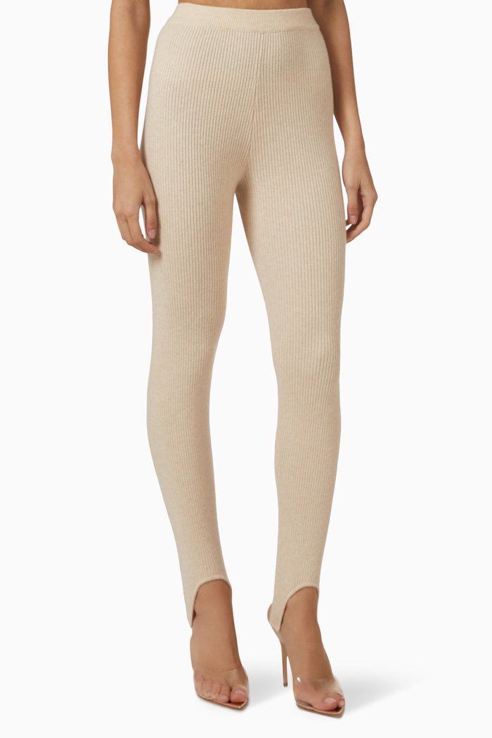 

Stirrup Leggings in Merino Wool-knit, Neutral