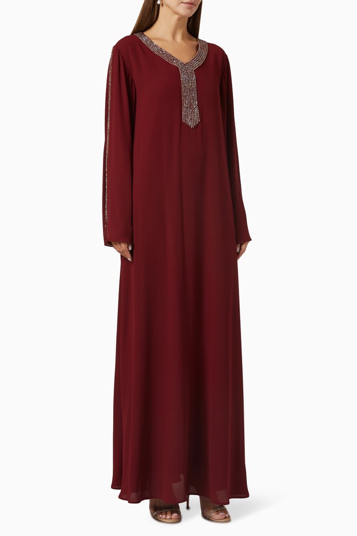 

Bead-embellished Kaftan, Red