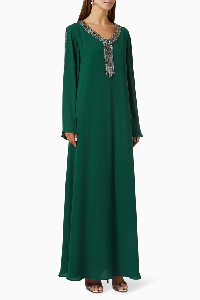 

Bead-embellished Kaftan, Green