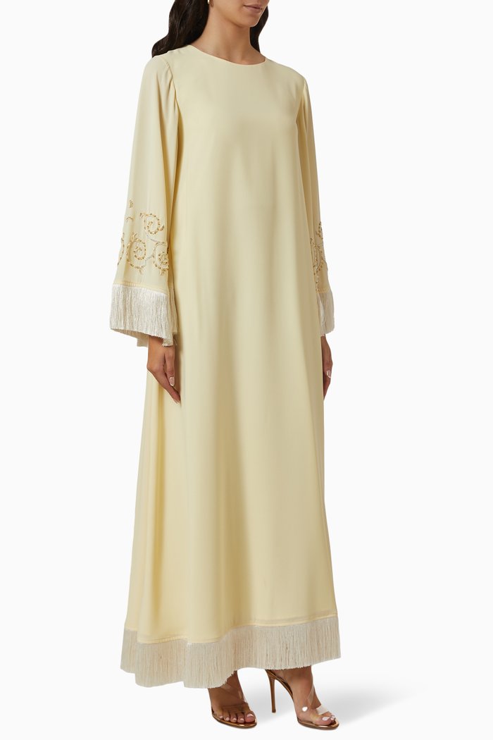 

Bead-embellished Tassel Kaftan, Yellow