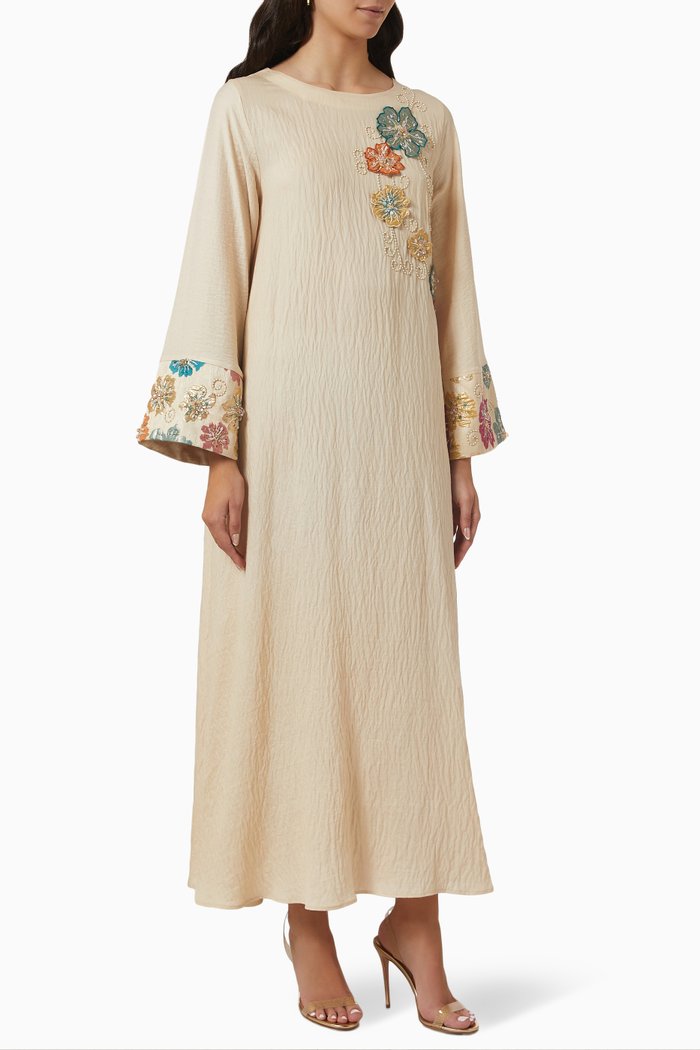 

Bead-embellished Kaftan, Neutral