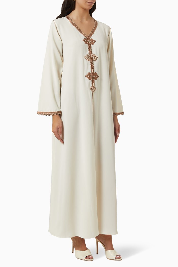 

Bead-embellished Kaftan, Neutral