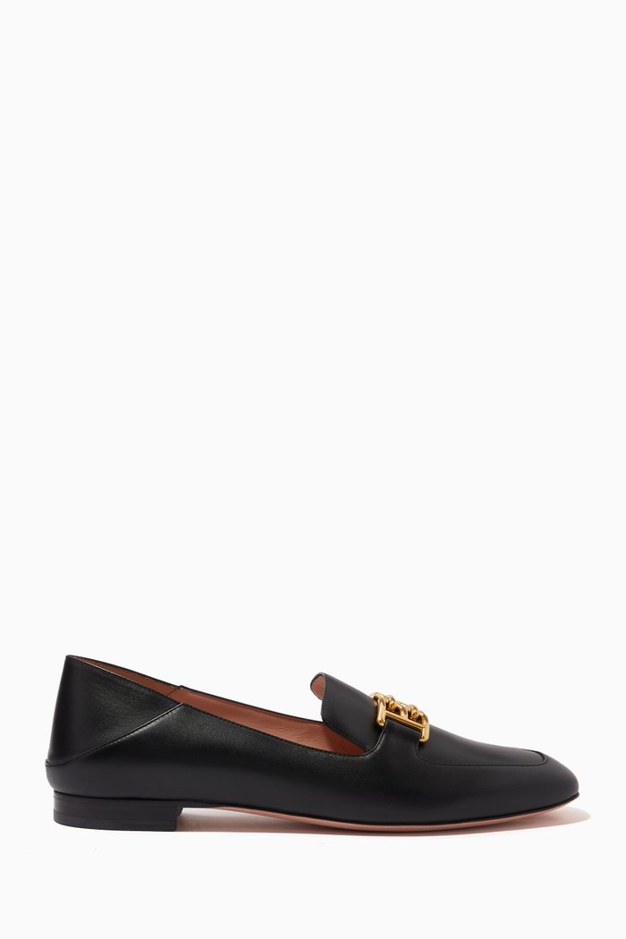 

Ellah B-chain Loafers in Leather, Black