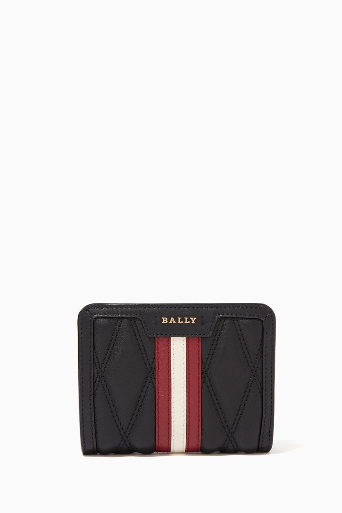 

Daki Quilted Wallet in Leather, Black