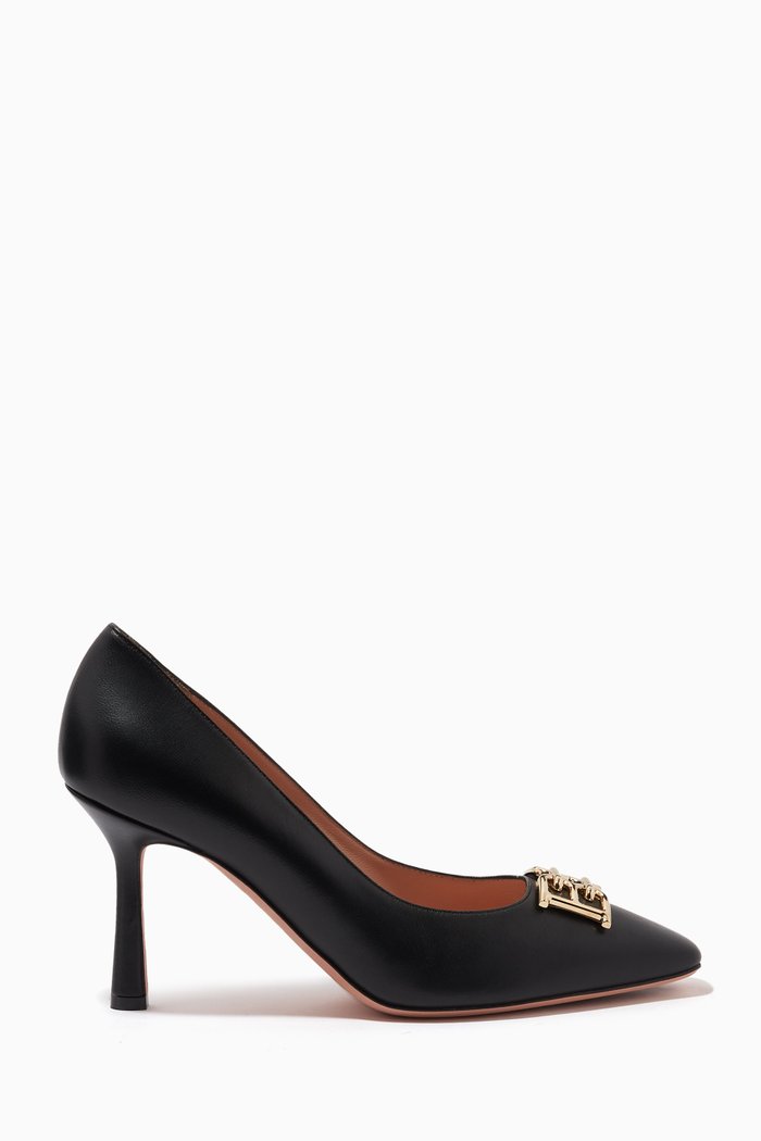 

Evanca 85 B-chain Pumps in Leather, Black