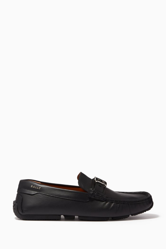 

Peyton B-chain Loafers in Leather, Black