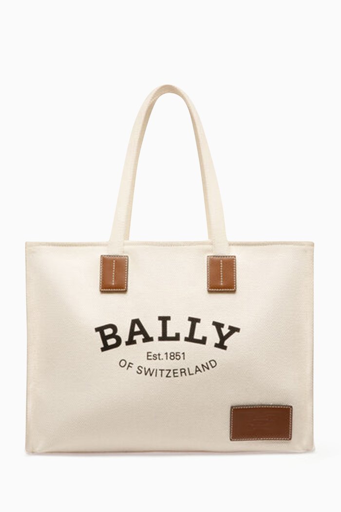 Large Crystalia Tote Bag in Fabric, Neutral