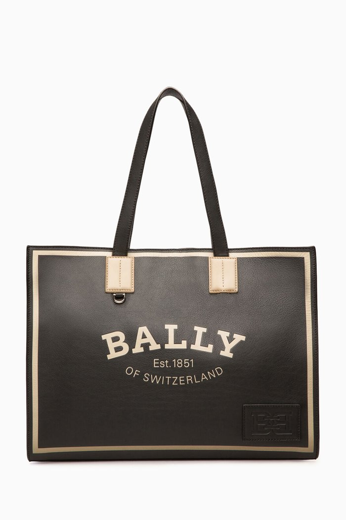 

Large Crystalia Tote Bag in Leather, Black