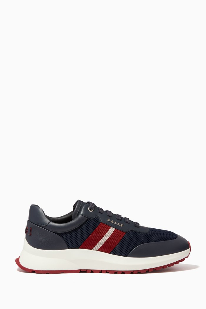 

Daryn Low-top Sneakers in Mesh & Leather, Blue