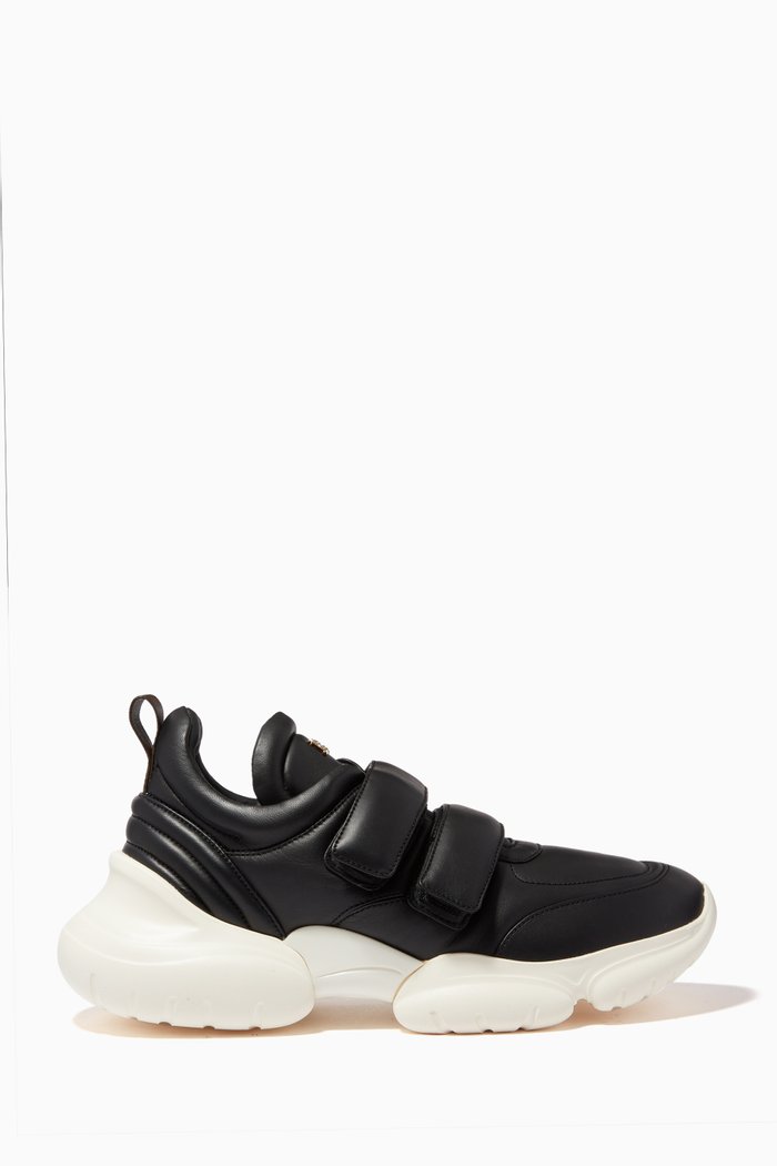 

Cloe Puffed Sneakers in Leather, Black