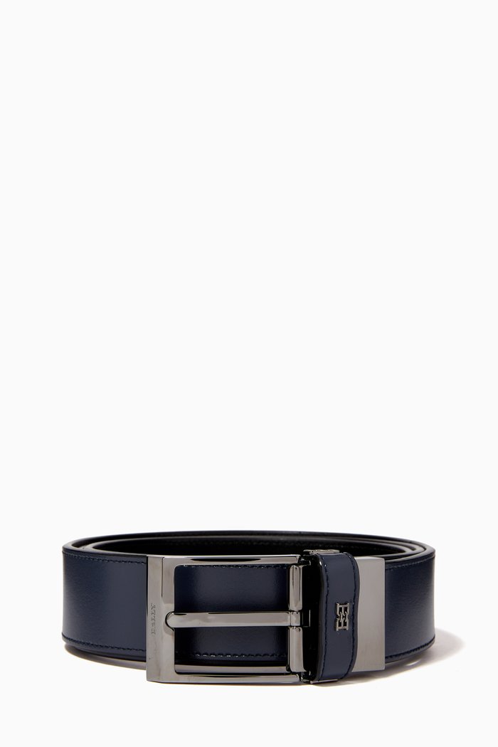 

Shiff Reversible Belt in Calf-leather, Blue