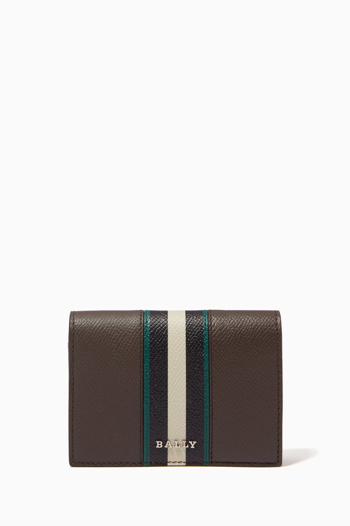 

Byrek Bi-fold Card Holder in Bovine Leather, Green