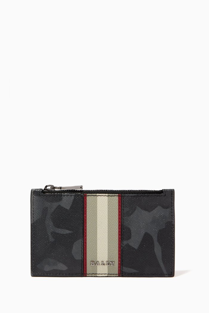 

Babe Camouflage-print Card Holder in Calf Leather, Black