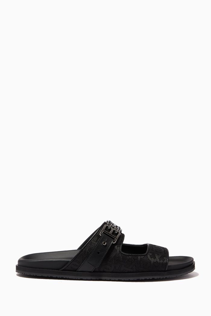 

Emmy B-chain Slides in Coated-canvas, Black