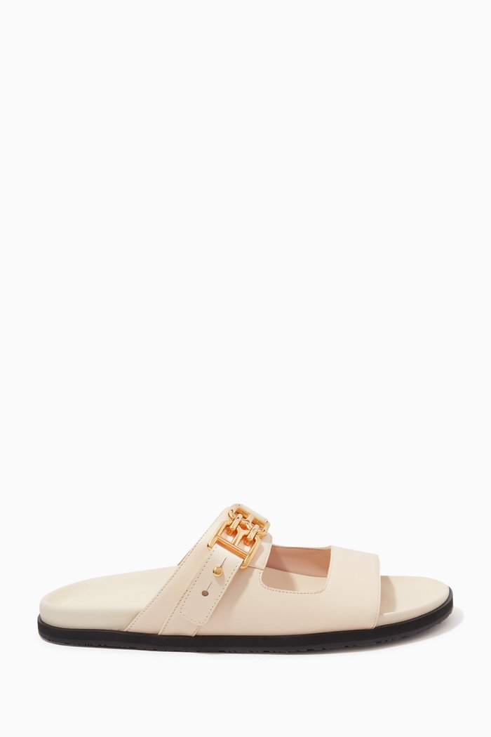 

Emma B-chain Flat Sandals in Leather, Neutral