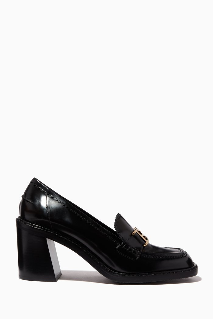 

Ellyane 75 B-chain Loafer Pumps in Patent-leather, Black
