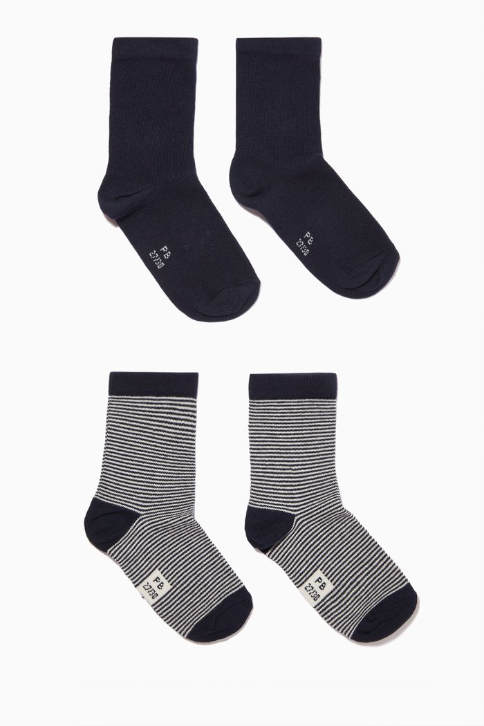 

Baby Socks in Cotton, Set of Two, Blue