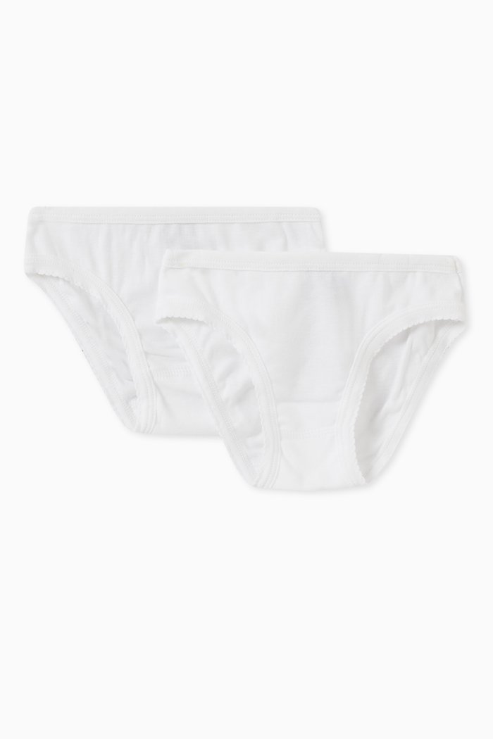 

Solid Briefs in Cotton, Set of 2, White