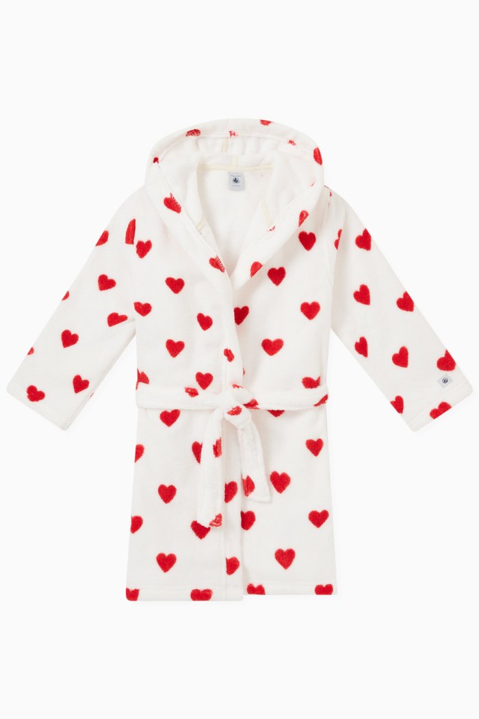 

Heart Bathrobe in Cotton, White