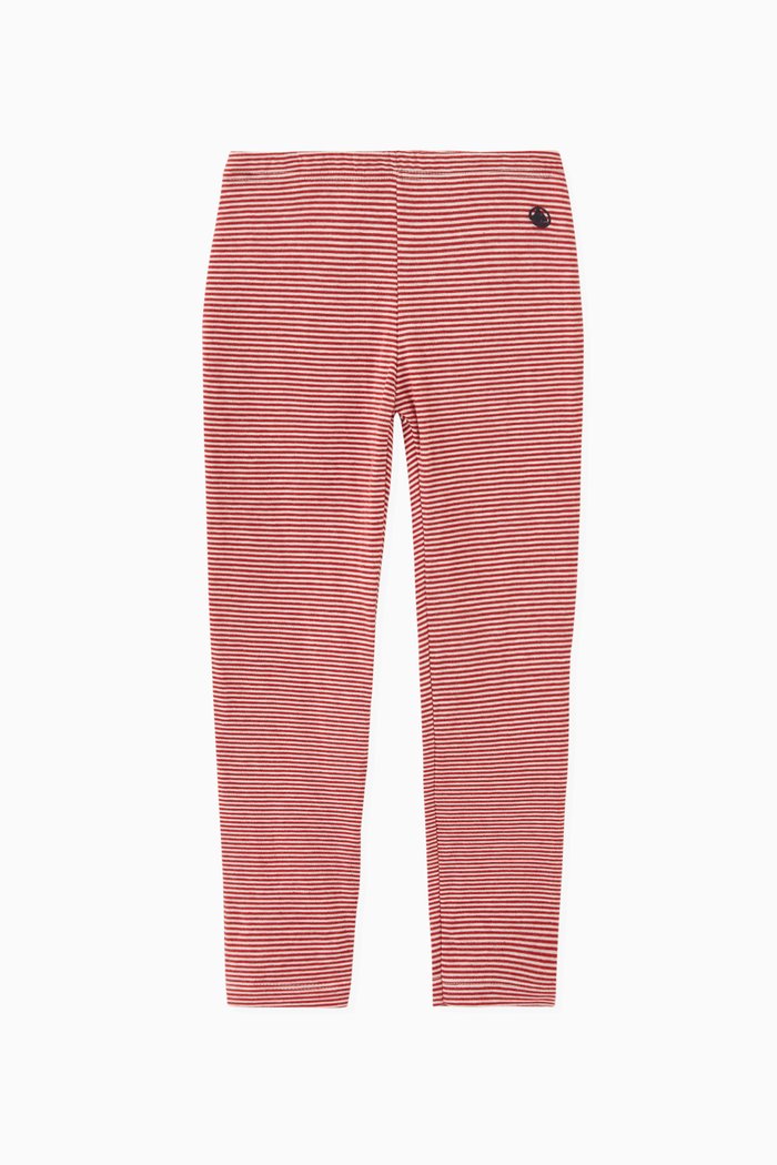 

Striped Logo Leggings in Cotton, Red