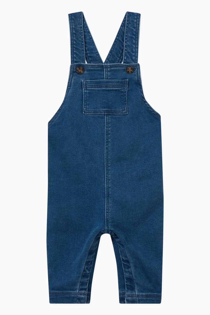 

Long Denim Dungarees in Cotton, Blue