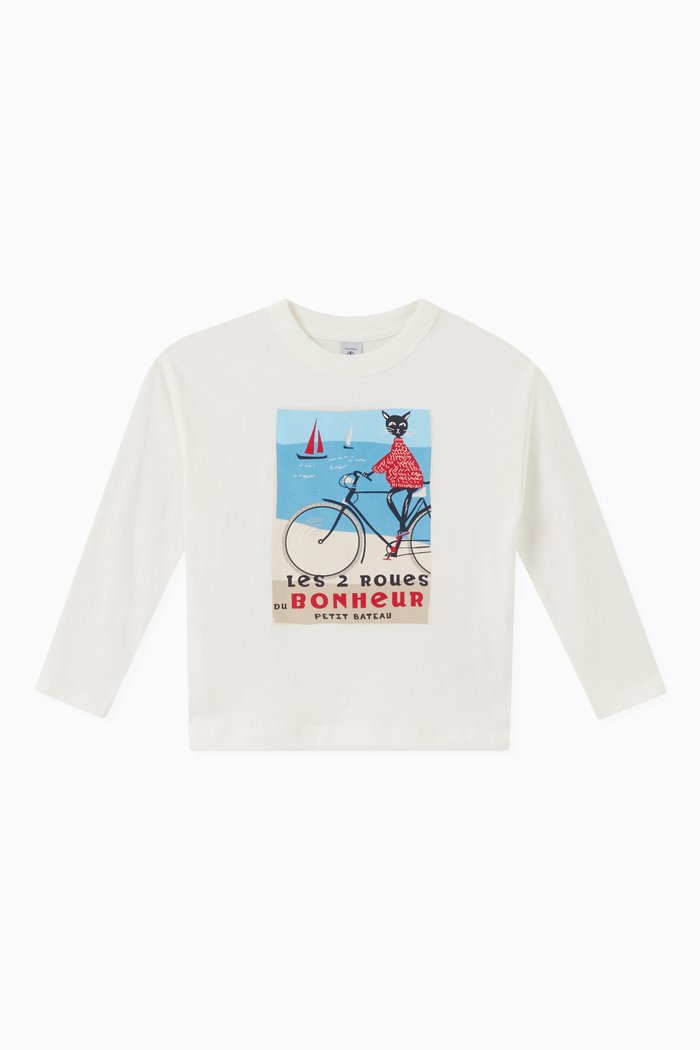 

Graphic Print T-shirt in Cotton, White
