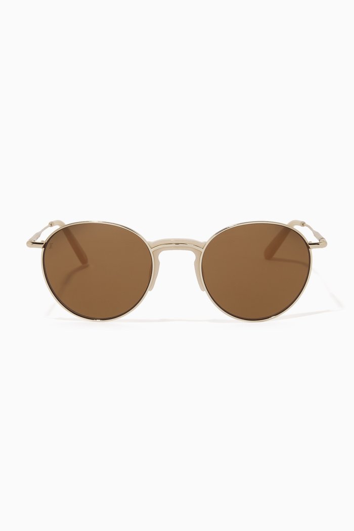 

Ice Round Sunglasses in Metal, Brown