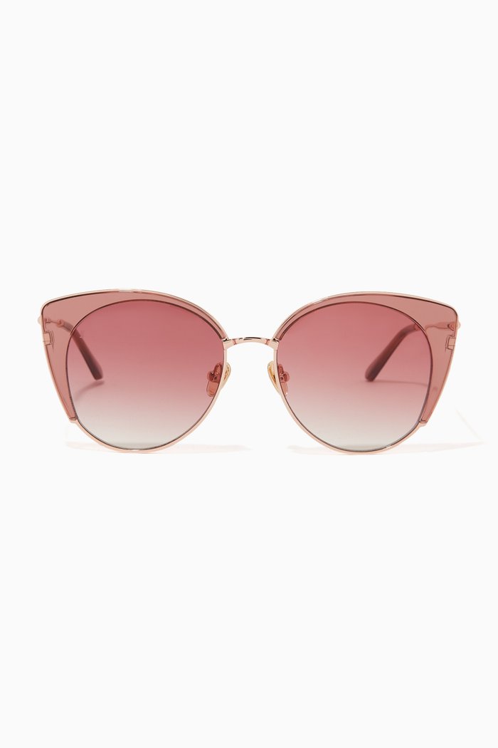 Sand Cat-eye Sunglasses in Metal, Pink