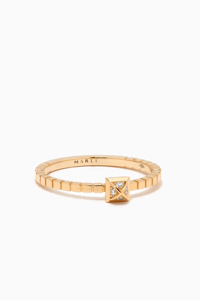 

Cleo Lotus Diamond Ring in 18kt Yellow Gold