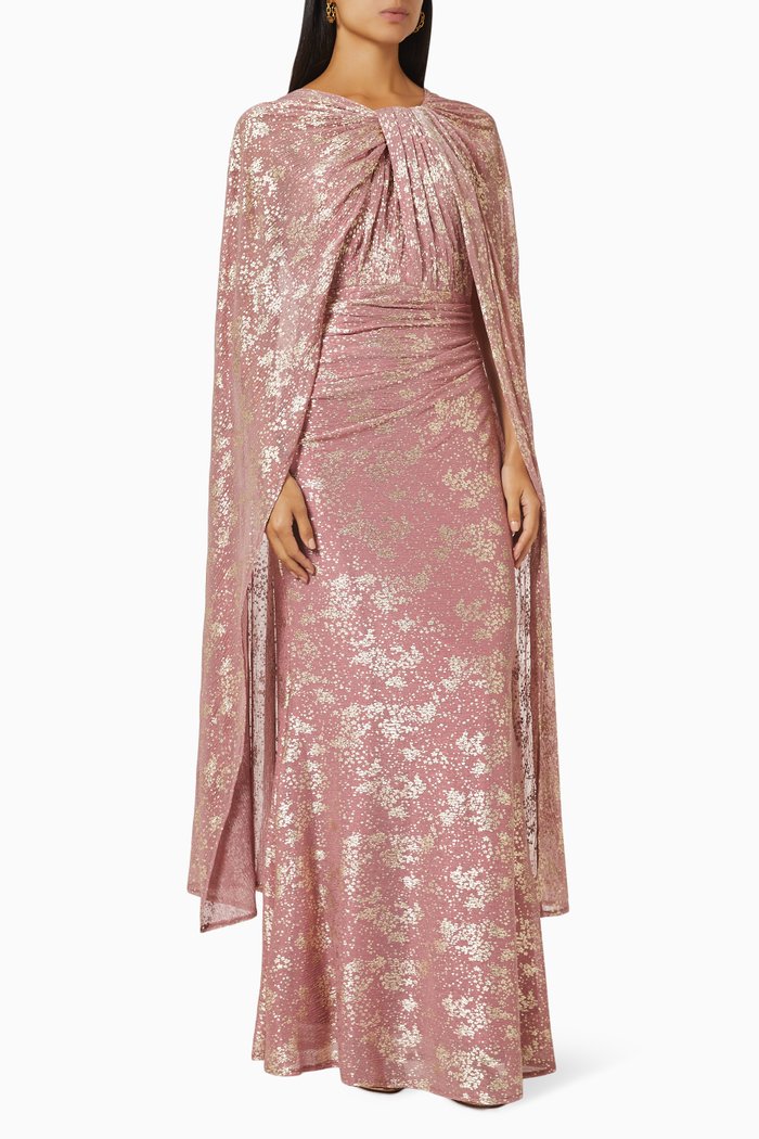 

Twist-detail Cape Maxi Dress, Pink