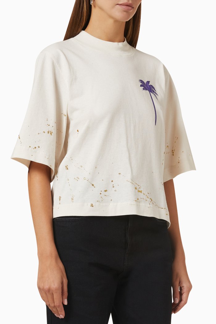 Palm Logo-printed T-shirt in Cotton, Neutral