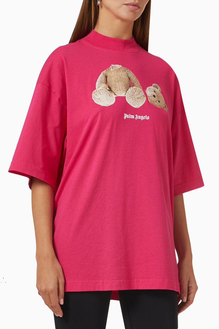 

Bear Logo T-shirt in Cotton, Pink