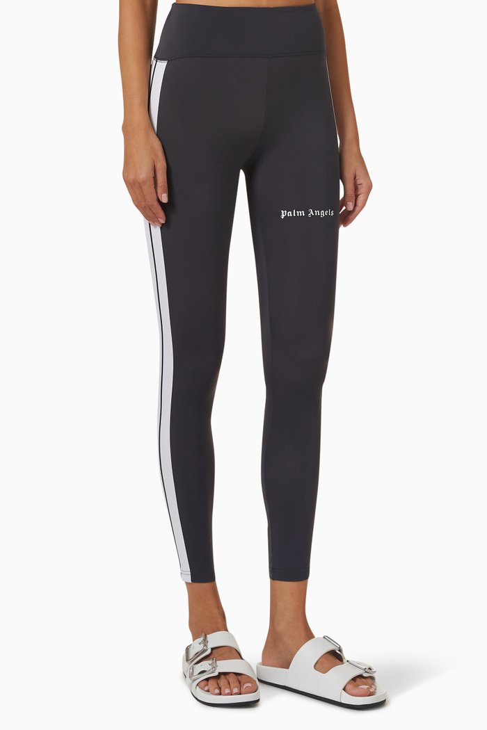 

Track High-waist Leggings in Stretch Nylon, Grey