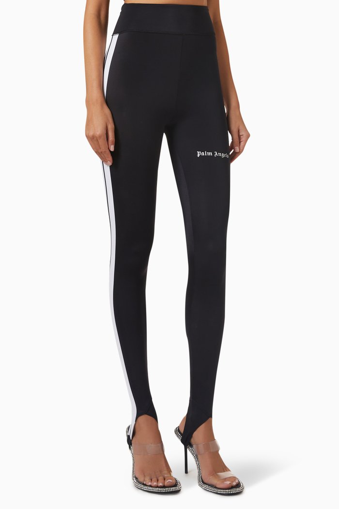 

Track High-waist Leggings in Stretch Nylon, Black