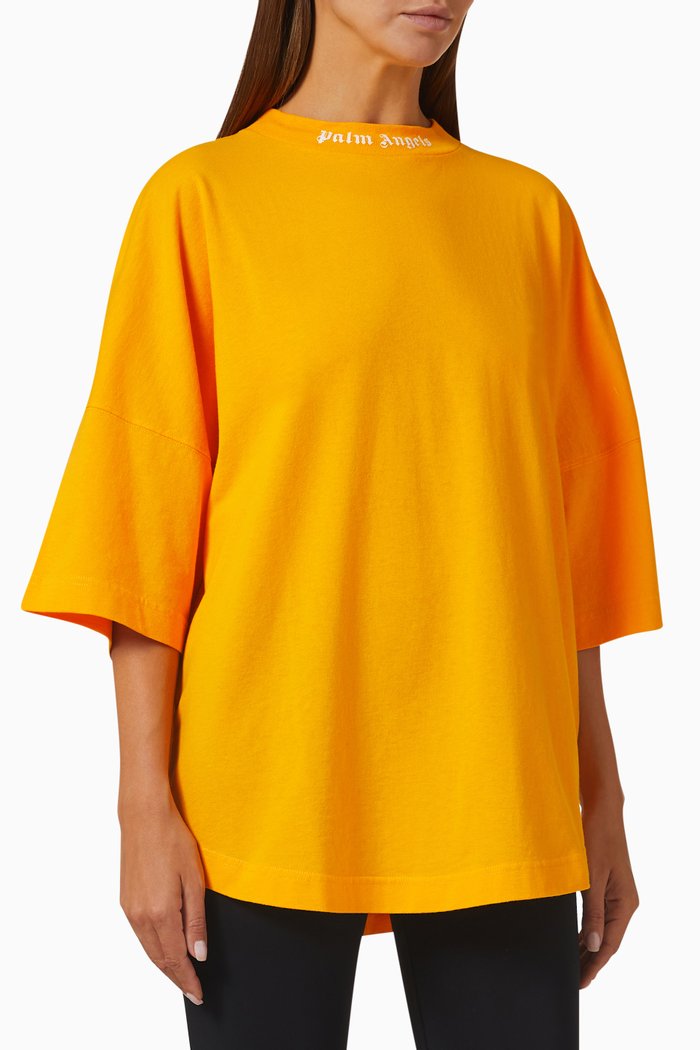 

Logo-print Oversized T-shirt in Cotton, Yellow