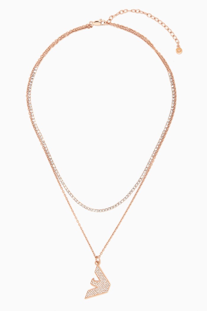 

Eagle Logo Necklace in Stainless Steel, Rose gold